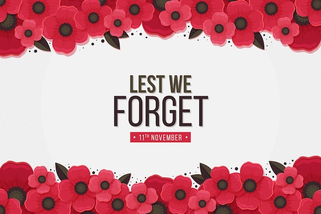 Free vector flat remembrance day background
