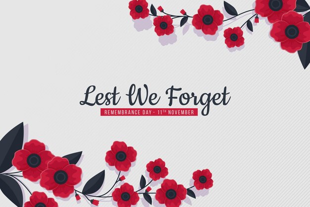 Flat remembrance day background