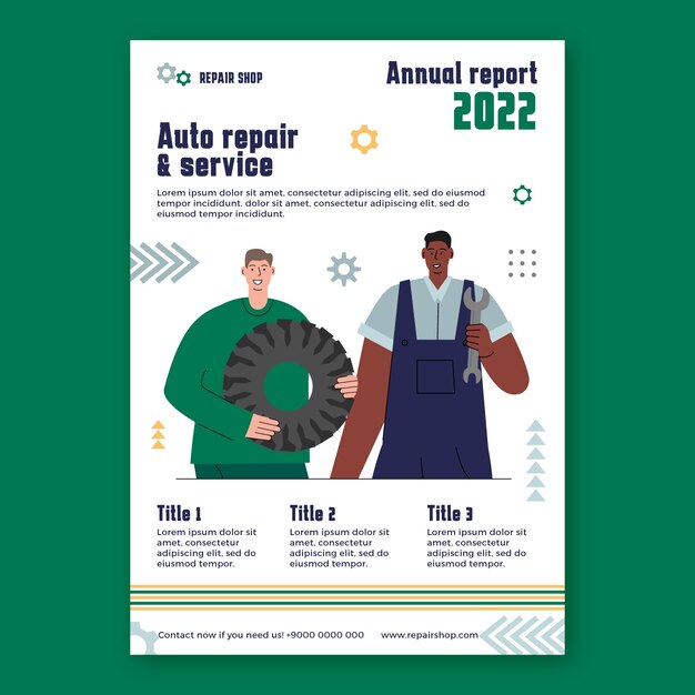 Flat repair shop business annual report template