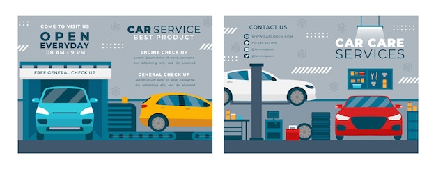 Flat repair shop business brochure template