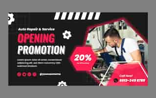 Free vector flat repair shop business social media promo template