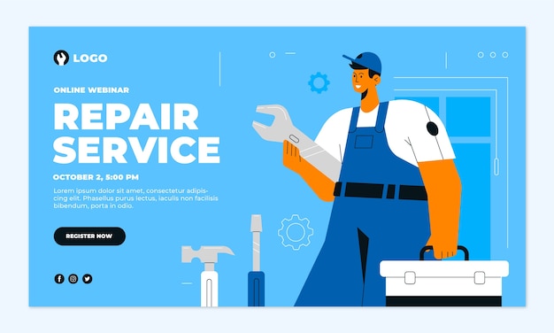 Flat repair shop webinar template