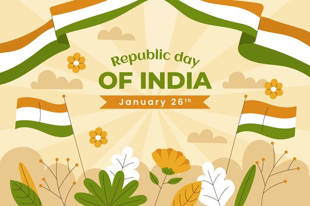 Flat republic day celebration background