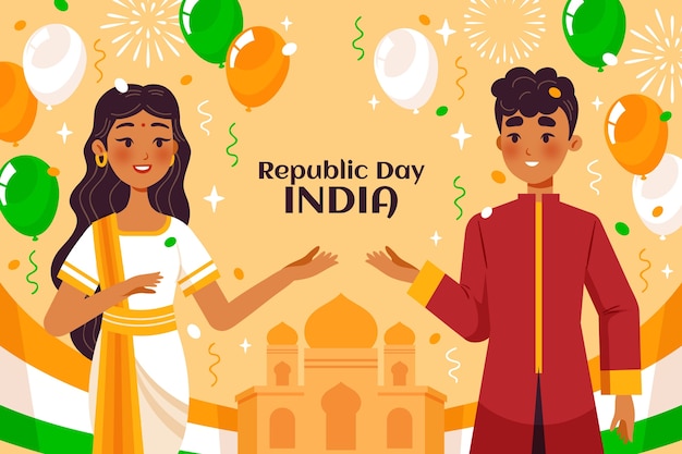 Flat republic day celebration background