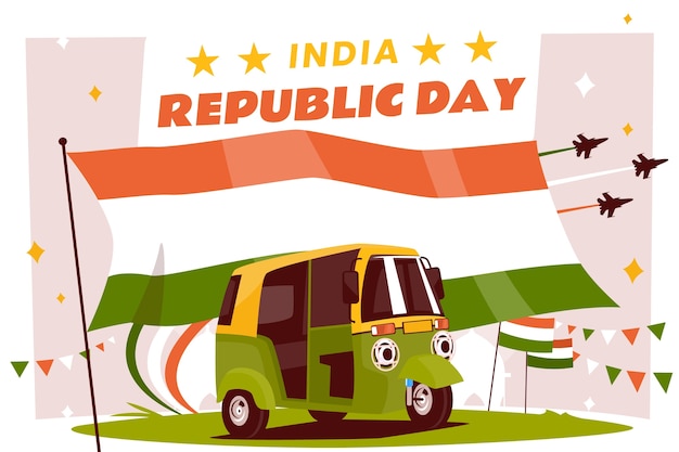 Free vector flat republic day celebration background