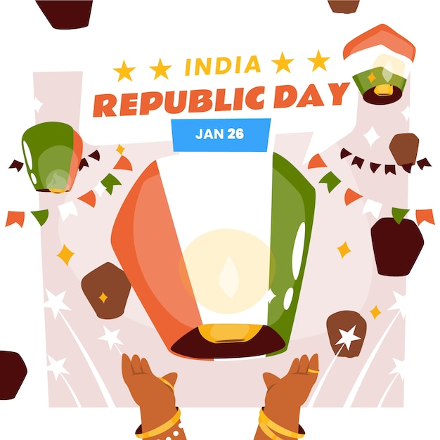Flat republic day celebration illustration