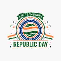 Free vector flat republic day illustration