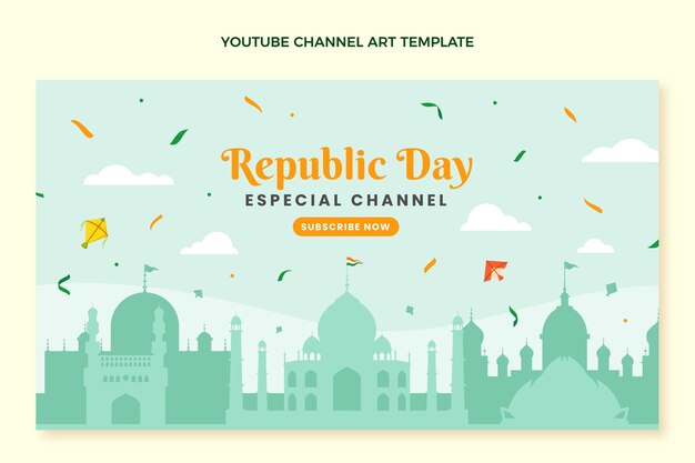 Flat republic day youtube channel art
