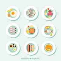 Free vector flat restaurant food