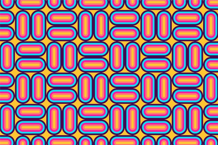 Free Vector flat retro 60's or 70's background with pattern