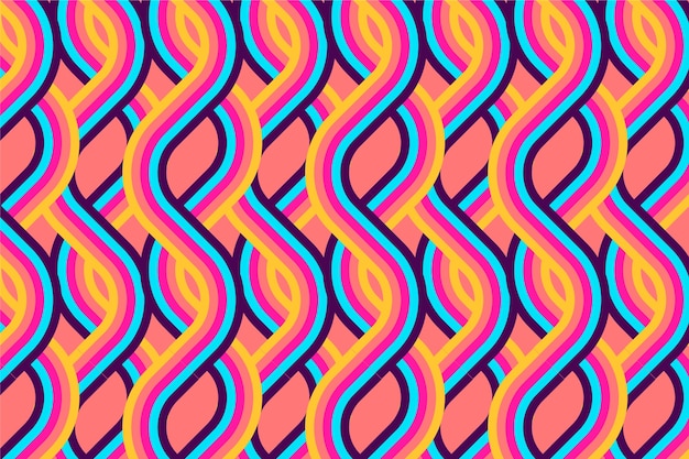 Free vector flat retro 60's or 70's background with pattern