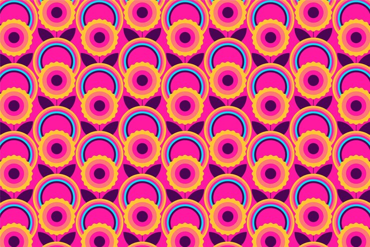 Free Vector flat retro 60's or 70's background with pattern