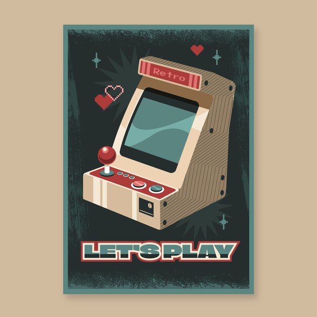 Poster di gioco retrò piatto