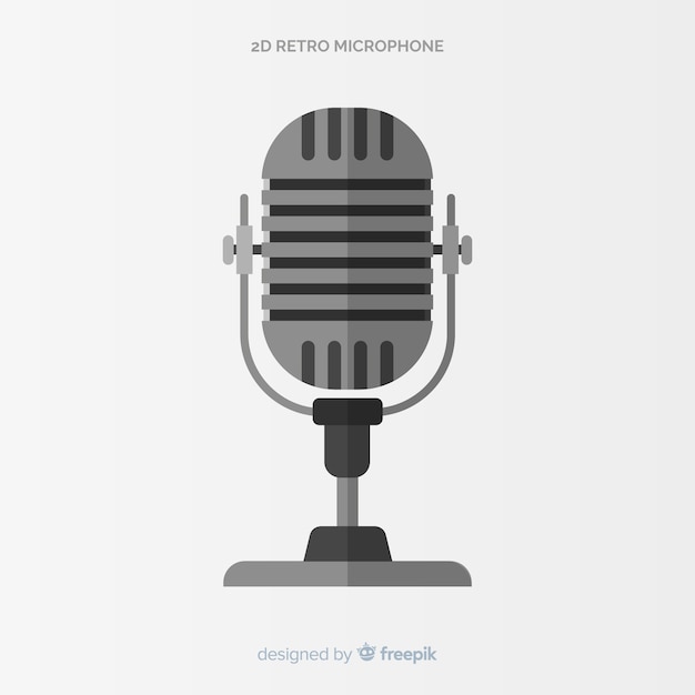 Flat retro microphone