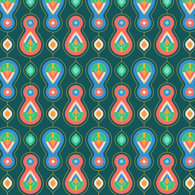 Free Vector flat retro renew pattern