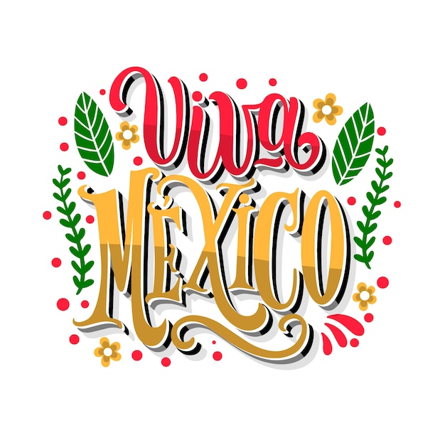 Free vector flat revolucion mexicana text illustration