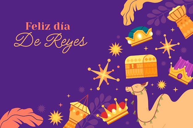 Flat reyes magos background