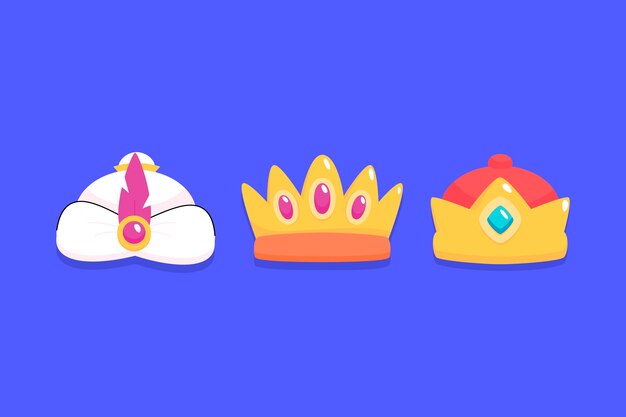 Free Vector flat reyes magos crowns collection