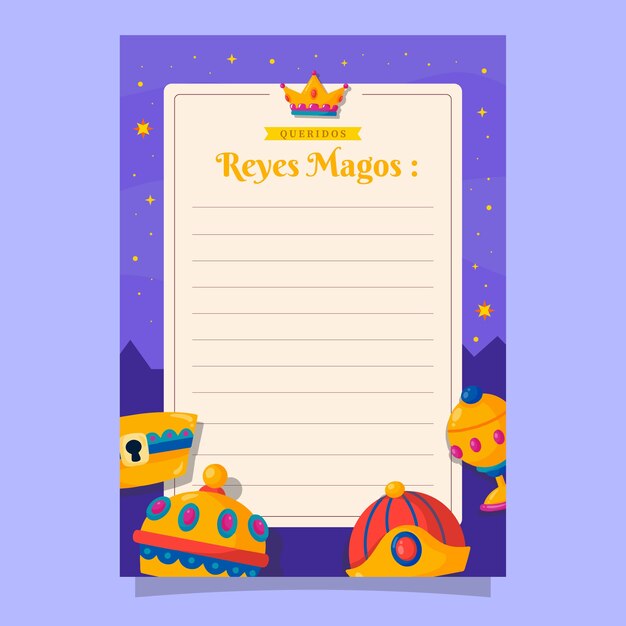 flat reyes magos letter template