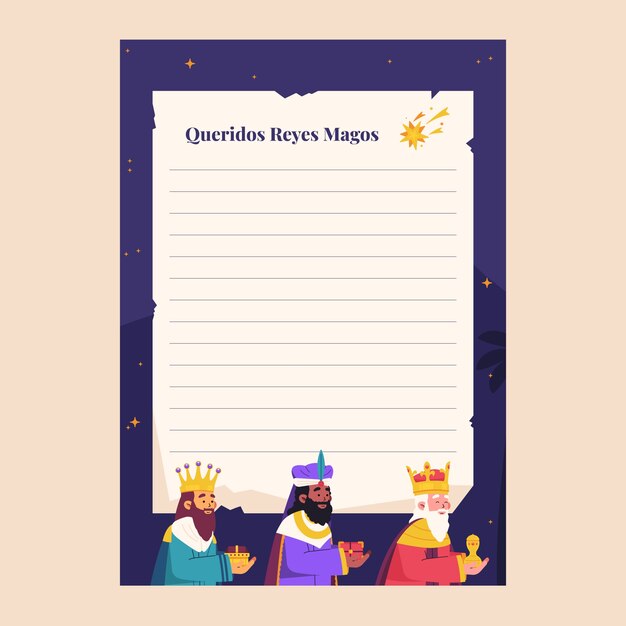 Шаблон письма Flat reyes magos