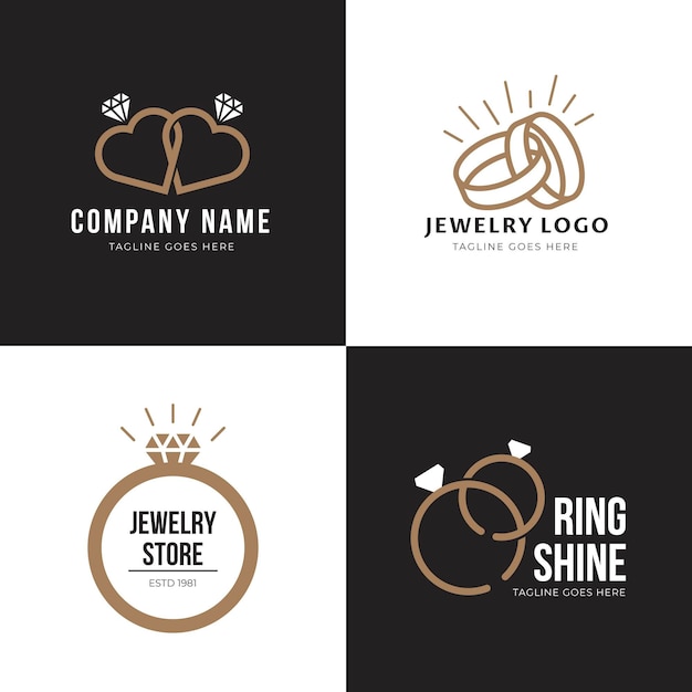 Flat ring logo template collection