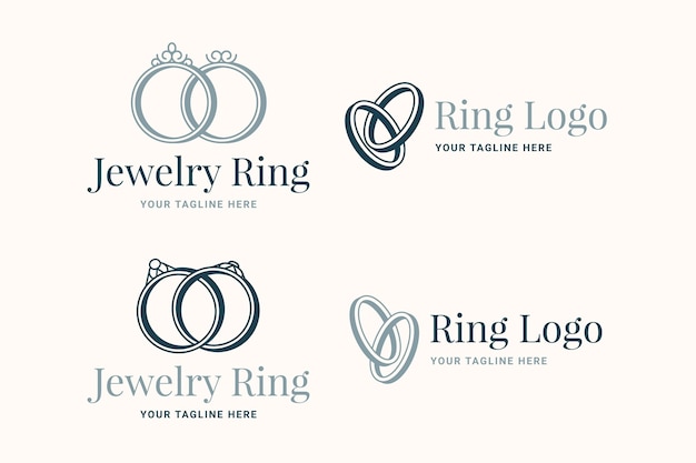 Flat ring logo template collection