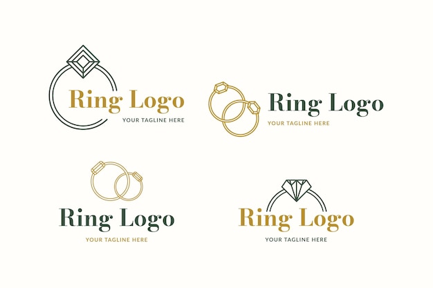 Free vector flat ring logo template collection