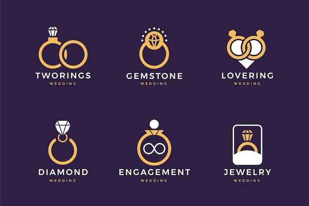 Free vector flat ring logo template collection