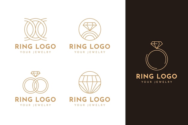 Free vector flat ring logo template collection