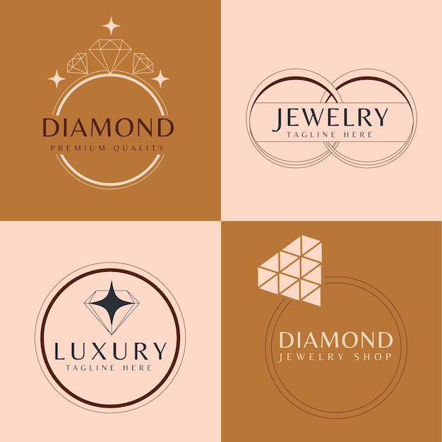 Free vector flat ring logo template collection