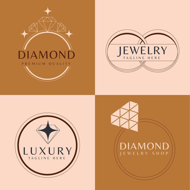 Flat ring logo template collection