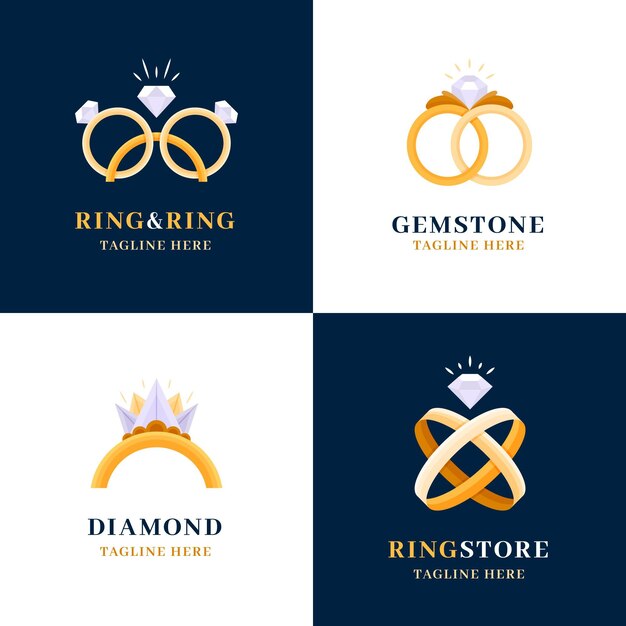 Flat ring logo template collection