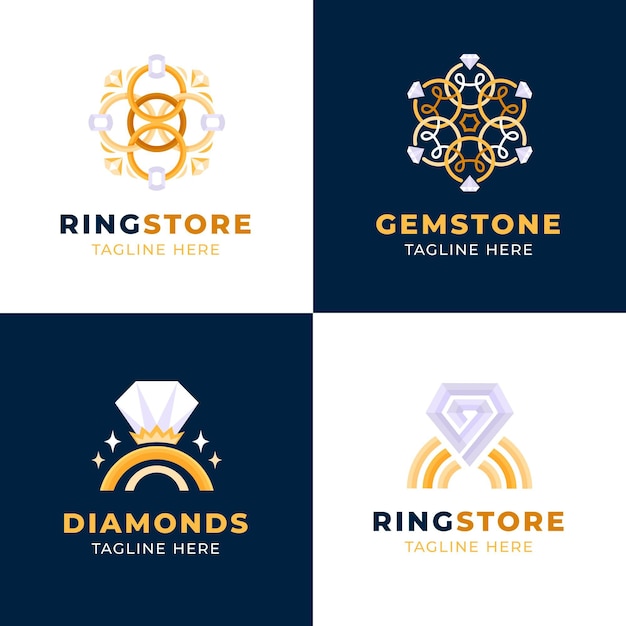 Flat ring logo template collection