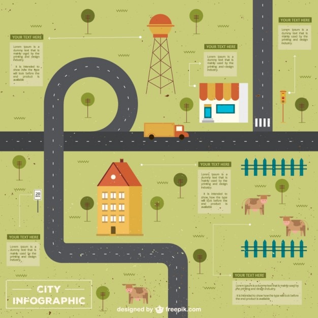 Free Vector flat road infographic