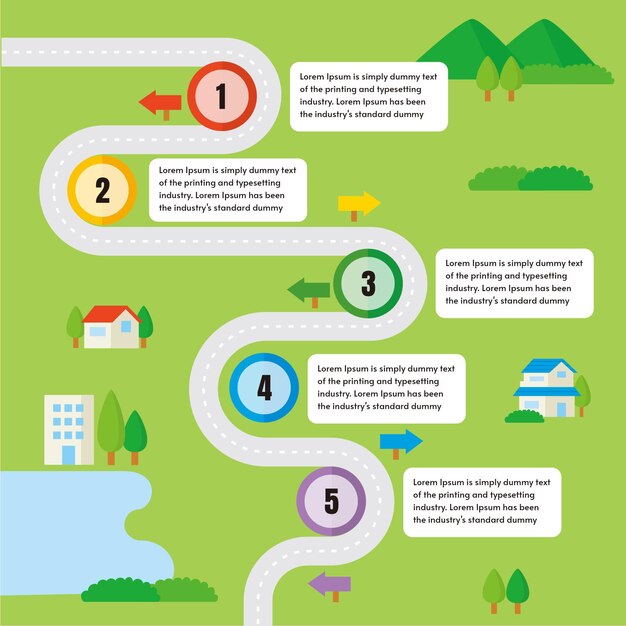 Flat roadmap infographic template