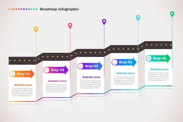 Flat roadmap infographic template