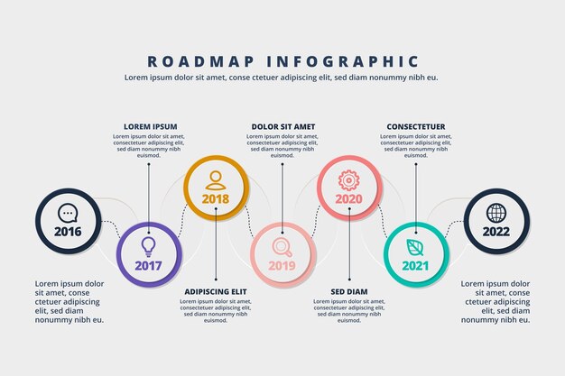 Flat roadmap infographic template