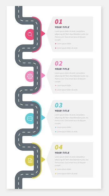 Free vector flat roadmap infographic