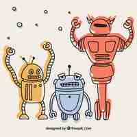 Free vector flat robots collection