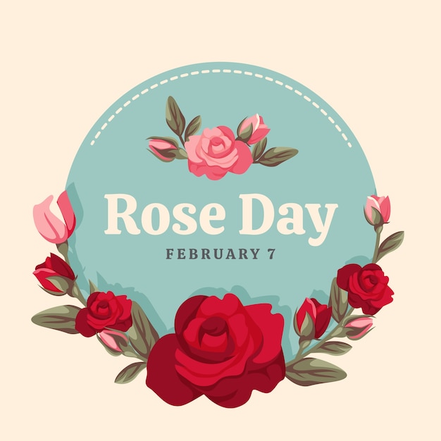 Flat rose day illustration