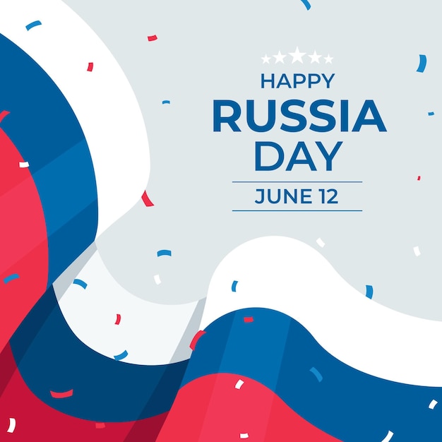 Free vector flat russia day illustration