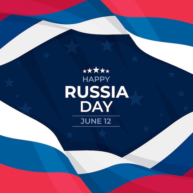 Бесплатное векторное изображение Плоская иллюстрация дня россии