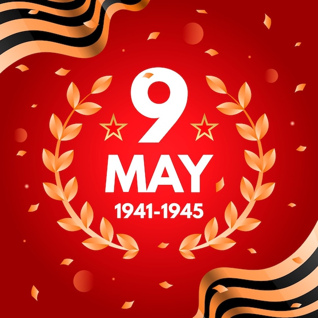 Free vector flat russian victory day illustration