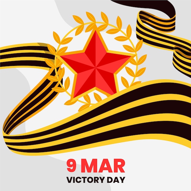 Free vector flat russian victory day illustration