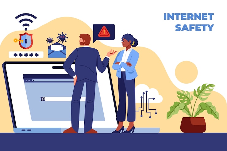 Free Vector flat safer internet day background