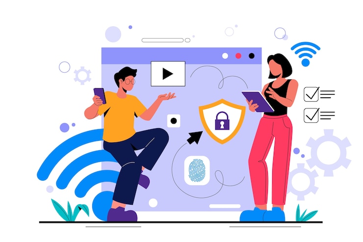 Free Vector flat safer internet day illustration