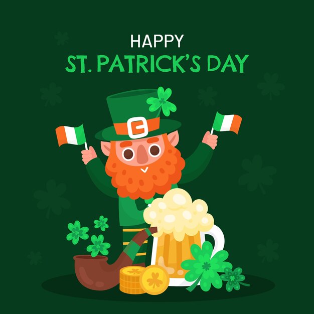 Free vector flat saint patrick's day celebration illustration