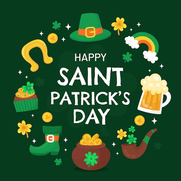 Free vector flat saint patrick's day celebration illustration