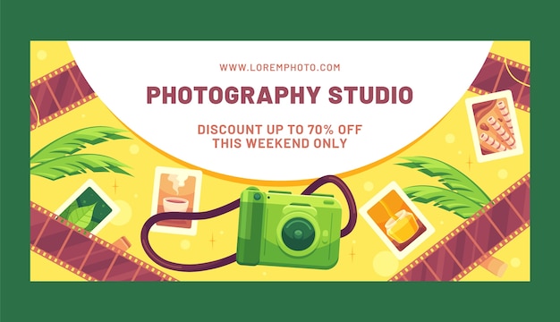 Flat sale banner template for photographer career