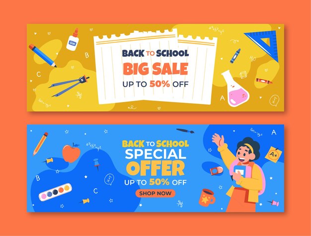 Flat sale banners set for back to school event